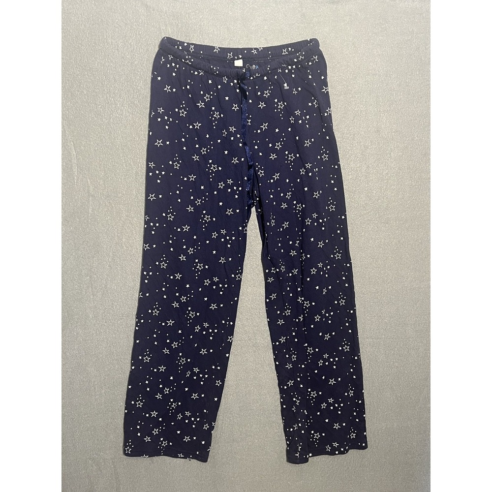 Croft & Barrow Women's XS Navy Blue White Star Print Pajama Sleepwear Pants